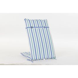 DKD Home Decor Cojín para Silla Exterior Boho Azul Marino/Celeste Poliéster 4 x 115 x 42 cm Resistente UV