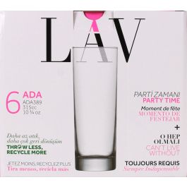 Lav Set 6 Vasos Tubo 315 Cc Colección Ada Ø6x16.6cm