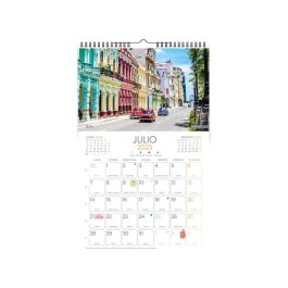 Calendario Espiral Pared Liderpapel Imagenes Ciudades 2025 Para Escribir 25x40 cm Papel 157 gr