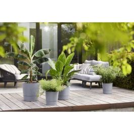 Elho Maceta Greensense Aqua Care Round 30 de Cemento ligero, Interior/Exterior, Ø 29,5 x H 29,1 cm
