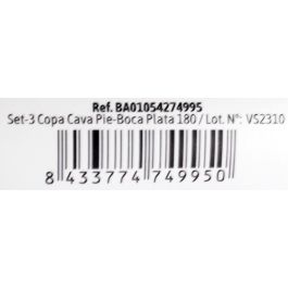 Algon Set 3 Copas de Cava Pie de Boca Plata 180 cc 7 x 7 x 21 cm (36 Unidades)