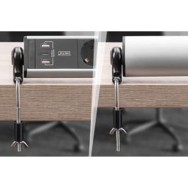 Digitus Regleta 6 Tomas con 2 USB-A, 1 USB-C y Interruptor - Negro/Plateado