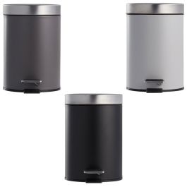 Day Cubo 3 L Surtido con Pedal de Acero Inoxidable, Cubo Interno Extraíble, Gris Oscuro, Gris Claro, Negro