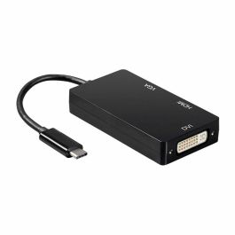 AISENS A109-0343 Base para Portátil y Replicador de Puertos USB-C a DVI/HDMI 4K/VGA, Negro