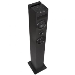 NGS SKYCHARM2.1 Torre de Sonido 2.1 con Subwoofer Integrado 80W, Bluetooth, USB, Radio FM, Entrada Óptica, Acabado Madera