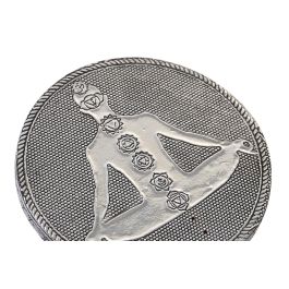 DKD Home Decor Soporte Incienso Arabe Plateado Madera y Aluminio 10x1x10 cm