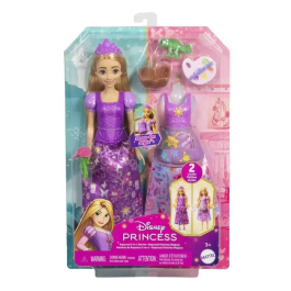 Mattel Muñeca Rapunzel Historias Mágicas JBG09 Disney Princess con 2 Atuendos y Accesorios para Niñas +3 Años