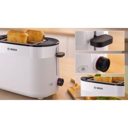 Tostadora - BOSCH - TAT2M121 MyMoment - Blanca - 2 rebanadas - centrado automático del pan - funciones de descongelación y recalentamiento Tostadora - BOSCH - TAT2M121 MyMoment - Blanca - 2 rebanadas - centrado automático del pan - funciones de descongelación y recalentamiento