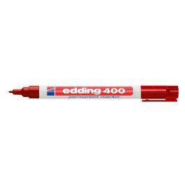 Rotulador Edding Marcador Permanente 400 Rojo Punta Redonda 1 mm Recargable 10 unidades