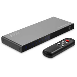 DIGITUS Switch HDMI 5x1 8K/60Hz HDR HDCP 2.3 Conmutador USB-C Negro Metal para Vídeo Ultra HD