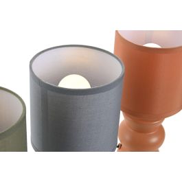 DKD Home Decor Lámpara de Sobremesa Urban Terracota Beige 12x12x25 cm E27 50W Cerámica Poliéster - Pack 12 Unidades