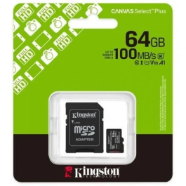 Kingston Tarjeta Micro SDXC Canvas Select Plus 64GB con Adaptador