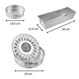 ZENKER ZEN3176239999228 Juego de 3 Moldes para Tartas de 18, 26 y 30 cm