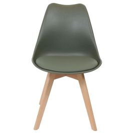Home Deco Factory Silla Acolchada Essentiel COPENHAGUE, Diseño Escandinavo, Patas de Haya, Asiento Acolchado, 49x58 cm