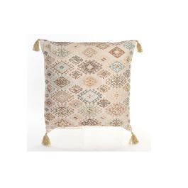 DKD Home Decor Cojín Decorativo de Poliéster Beige 60x60 cm con Rombos, Colección Sanki, Acabado Desgastado, Grosor 20 cm y Cremallera DKD Home Decor Cojín Decorativo de Poliéster Beige 60x60 cm con Rombos, Colección Sanki, Acabado Desgastado, Grosor 20 cm y Cremallera