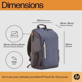 HP Mochila para portátil de viaje 18 litros 15.6 pulgadas Gris Hierro