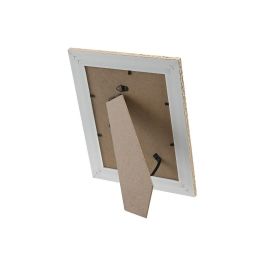 DKD Home Decor Marco de Fotos Scandi de PS y Cristal 15x20 cm Externo 20x25 cm Marrón Beige Pack de 4 Unidades Surtidas