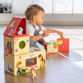 Goula Juego de Construcción de Madera "Mi Primera Granja" con 10 Piezas para Apilar y Construir, Cartón y Madera, para Niños +1 Año