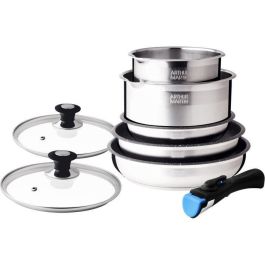 Arthur Martin AM2493 Batería de cocina de 8 piezas, Acero inoxidable, Manija extraíble, Apta para todas las fuentes de calor, incluida Inducción Precio: 88.8900001. SKU: B13VMSLFRC