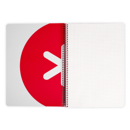 Antartik Cuaderno Espiral A4 Tapa Dura 80 Hojas 90gr Cuadro 4mm Con Margen Negro