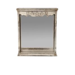 DKD Home Decor Espejo Vintage de Pared Blanco 125x76 cm (Ancho x Alto) con 12 cm de Fondo, Marco de Abeto y MDF