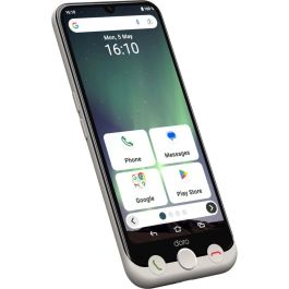 Doro Aurora A30 bone, Smartphone Android 14, 6.1" IPS, 6GB RAM, 128GB Almacenamiento, Cámara 50MP, Negro Blanco