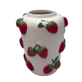 DKD Home Decor Jarrón Shabby Blanco Rojo Cerámica Fresas 21 x 30 x 21 cm (2 Unidades) Precio: 37.50000056. SKU: B1DPR3L5ZY