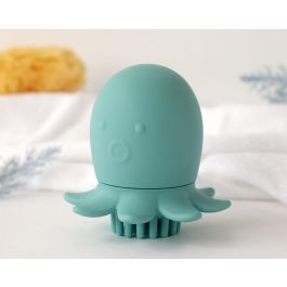 KioKids Cepillo Masajeador Champú de Silicona para Bebé, Masaje Suave Cuero Cabelludo Sensible, Relajante, Edad +4 Meses, Color Verde