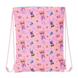 Bolsa Mochila con Cuerdas SuperKitties Rosa Turquesa 26 x 34 x 1 cm