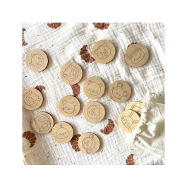 Wondee Kit para Colorear Figuras de Madera Sostenible con 12 Colores Vibrantes, Pinceles y Figuras Originales para Niños