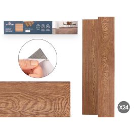 Set 24 láminas vinilo parquet marrón oscuro 91.4x15.2 cm - Giftdecor Precio: 25.4999998. SKU: B1AGYNVV9R