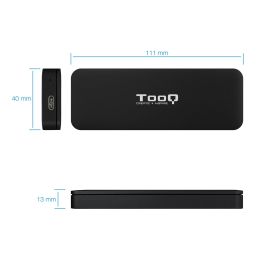 TooQ TQE-2280B Caja Externa para Disco SSD M.2 NVMe USB 3.1 Gen2 Tipo C Compatible M-Key M+B Key 2230/2242/2260/2280 Aluminio Negro Sin Tornillos
