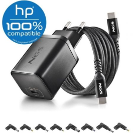 NGS Cargador GaN USB-C Portátil BUD65W-H 65W Power Delivery para HP con 8 Conectores y Voltaje Automático 5-20V Precio: 31.50000018. SKU: B17RCF54LK