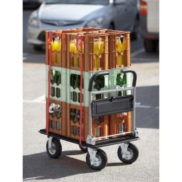 Meister Carro Plataforma Plegable Camión 300 kg, Ruedas Neumáticas Giratorias y Freno, Plataforma Antideslizante, Carga Segura