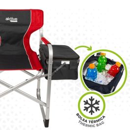 Silla Plegable para Camping Aktive Gris Rojo 61 x 92 x 52 cm (2 Unidades)