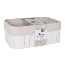 Set de 3 Cestas de Ordenación en Bambú Blanco - Confortime (6 Cajas) Set de 3 Cestas de Ordenación en Bambú Blanco - Confortime (6 Cajas)