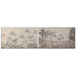 DKD Home Decor Cuadro Colonial de Algodón y Abeto con Palmeras, Verde y Beige, 120 x 2.5 x 70 cm (2 Unidades) Precio: 68.4999997. SKU: B1874D7GVK