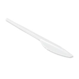 Cuchillo De Plastico Blanco Reutilizable Paquete De 100 Unidades