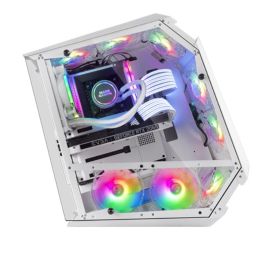 Mars Gaming MC51W Caja Ordenador ATX Premium con 5 Ventiladores ARGB, Ventana de Cristal Templado y 40 Efectos de Iluminación