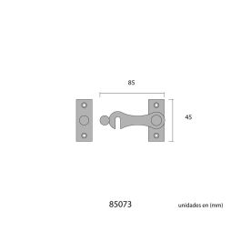 Edm Pestillo hierro cromado izquierdo 8cm