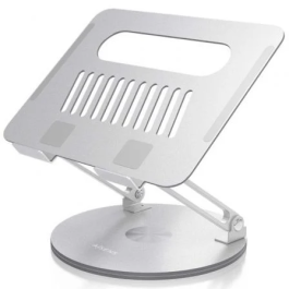 AISENS - SOPORTE DE SOBREMESA XL GIRATORIO AJUSTABLE PARA PORTATIL / TABLET 10-17, PLATA