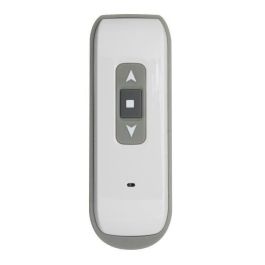 Persiana enrollable de PVC doble pared motorizada radioeléctrica 1.55 x 1.2 m Blanca, con cajuela y correderas de aluminio termolacado