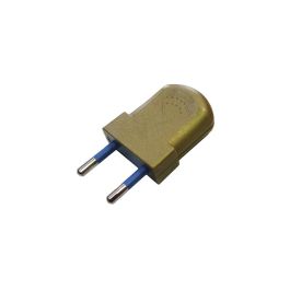 Pack 2 unidades clavija europea oro bipolar 10a 4mm 250v