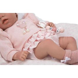 Muñeca reborn arias 40 cm alba rosa c/cojin