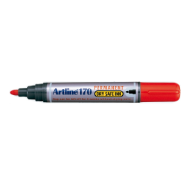 Artline Rotulador Permanente 170 Rojo Punta Redonda 2mm Antiseccado