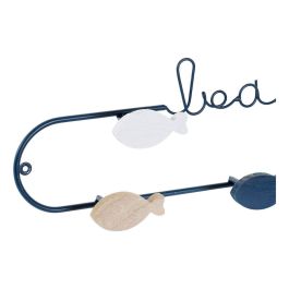 Perchero Pared Mediterraneo DKD Home Decor Natural Azul 5.5 x 13 x 43.5 cm (2 Unidades)