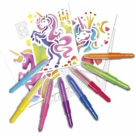 BLOPENS Set de Actividad Caballos Fantásticos con Aerógrafo y Plantillas para Dibujar Unicornios