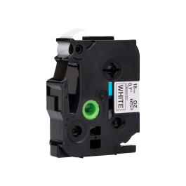 Q-connect TZE-241 Cinta Etiquetadora Compatible Brother Blanco-Negro 18mm 8 Metros