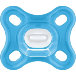 Mam Chupete Fisiológico Confort +0m Azul Set de 2 con Caja de Almacenamiento y Esterilización