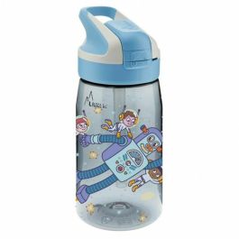 Botella de Agua Laken Summit Space Robots Azul Aguamarina (0,45 L)